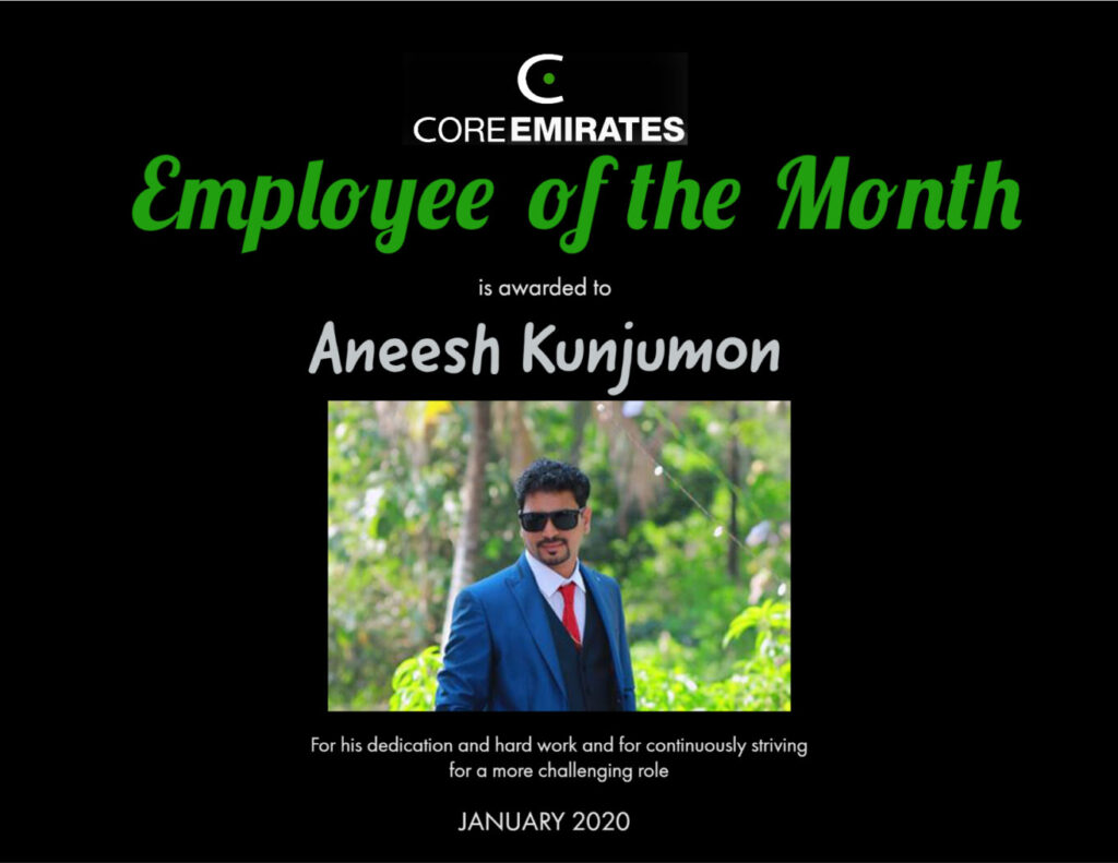 Core emirates employee of the month January 2020